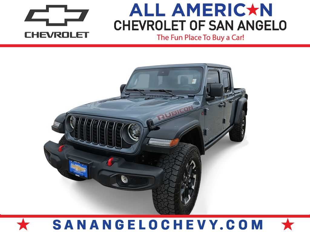 2025 Jeep Gladiator Rubicon in Gray/Gray — front three-quarter view