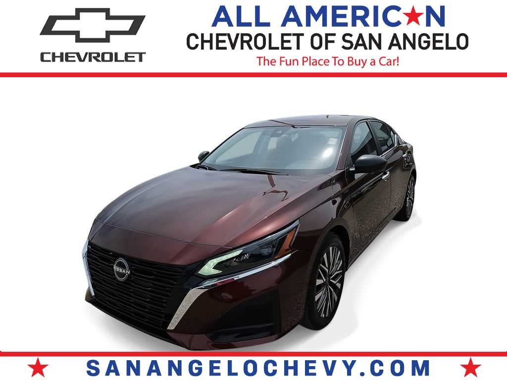 2025 Nissan Altima SV in Mar/Maroon — front three-quarter view