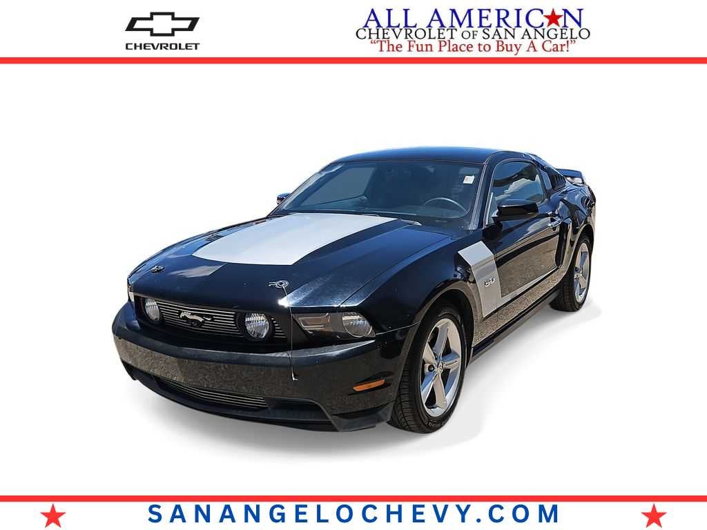 2011 Ford Mustang GT in Blk/Black — front three-quarter view