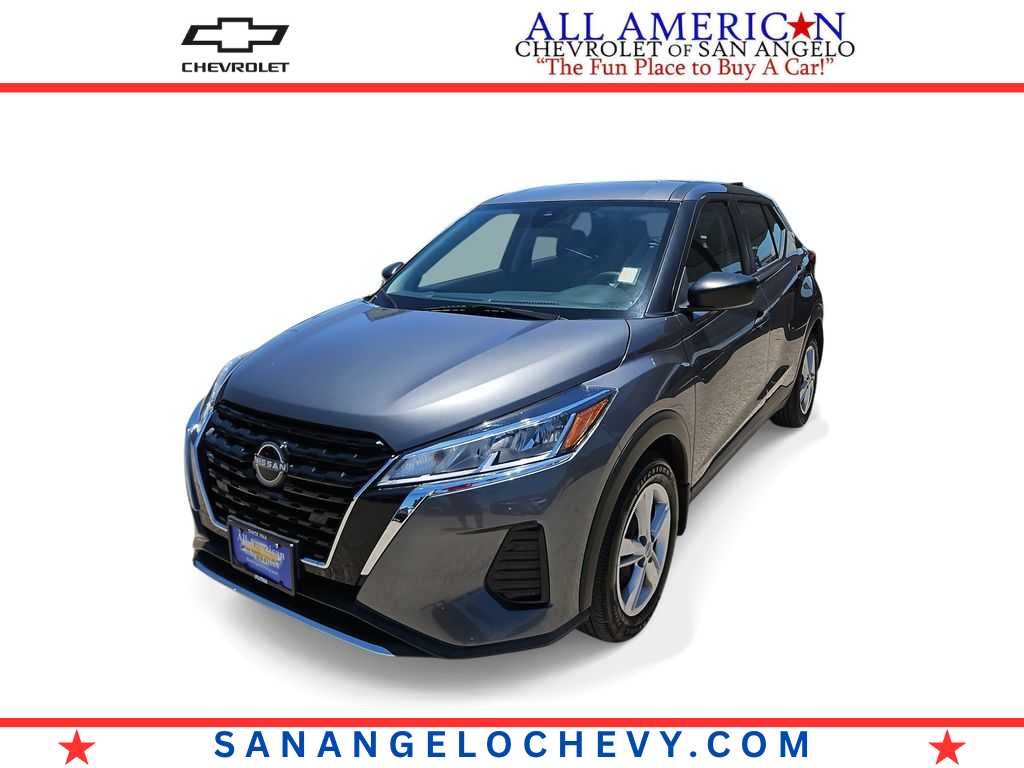 2023 Nissan Kicks S in Gray/Gray — front three-quarter view