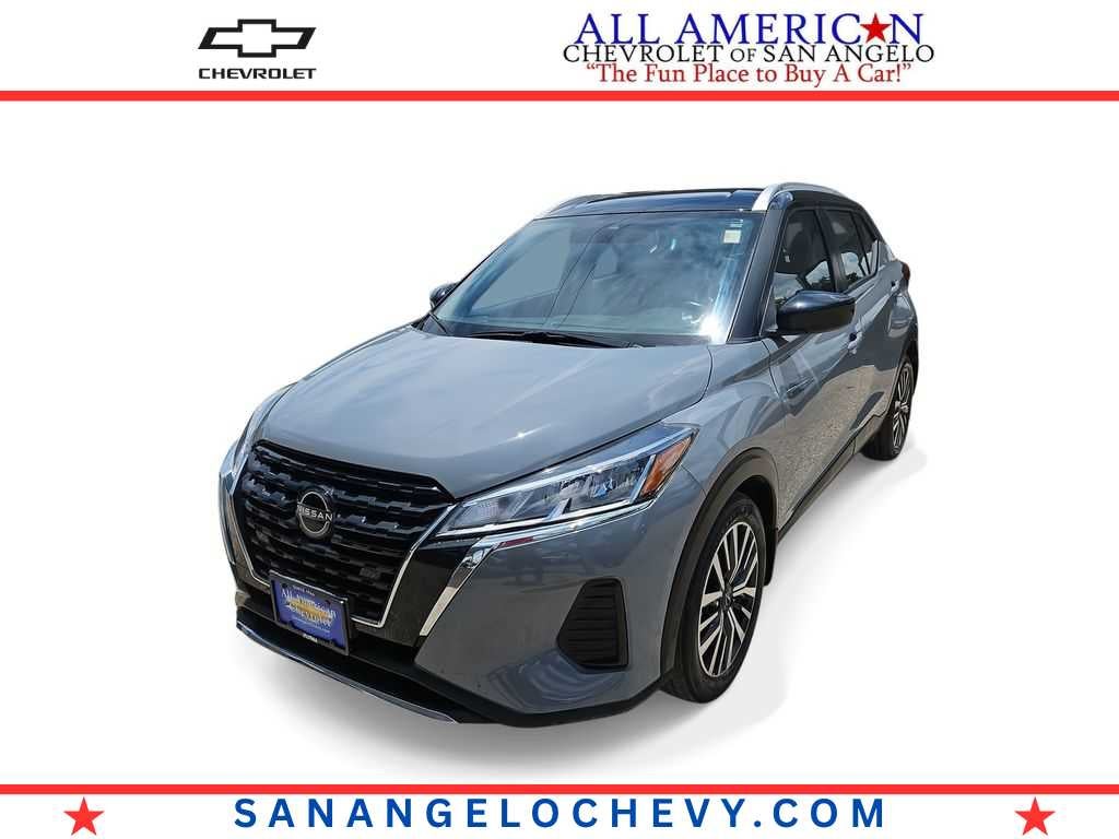 2023 Nissan Kicks SV in Gray/Gray — front three-quarter view