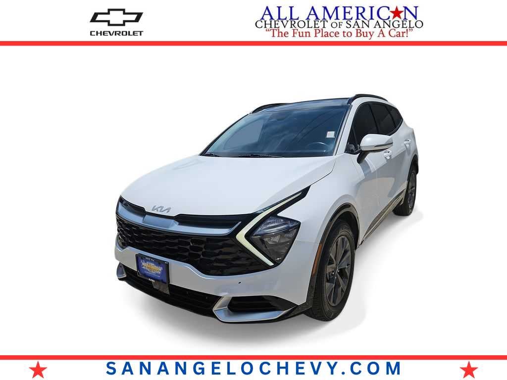 2023 Kia Sportage SX in Wht/White — front three-quarter view