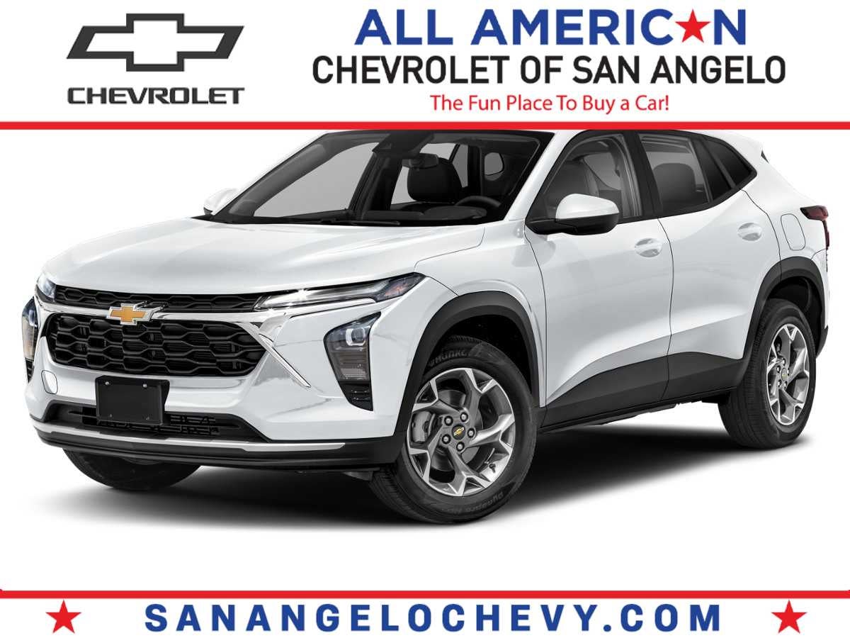 2026 Chevrolet Trax LS in Mosaic Black Metallic — front three-quarter view